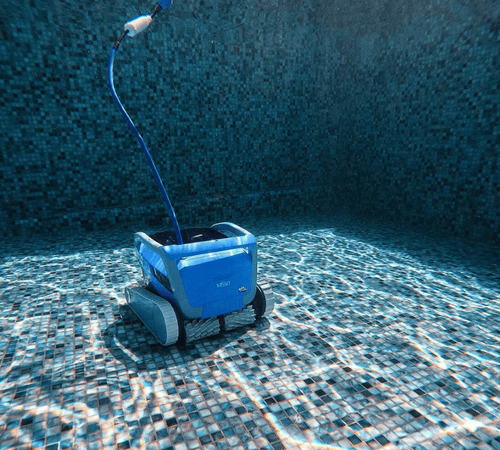 robot piscine m550 dolphin dans l'eau