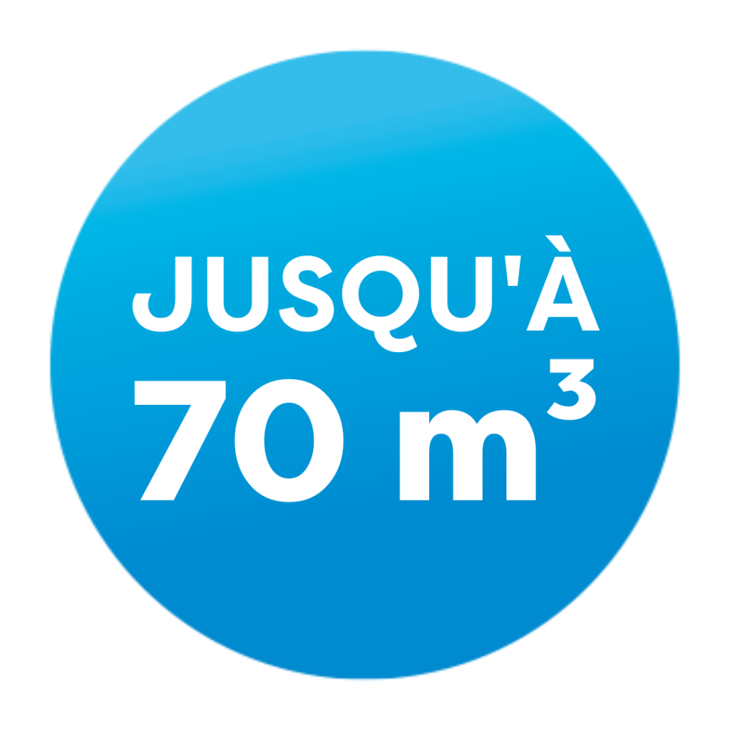 pastille 70 mètres cube